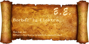 Borbély Elektra névjegykártya